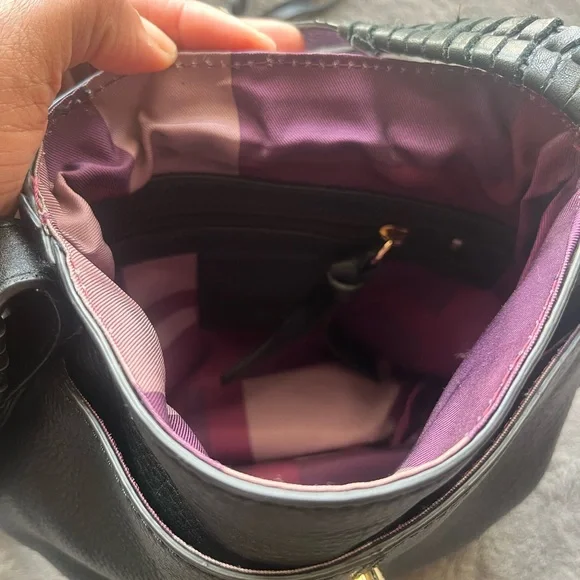 Kooba Black Leather Crossbody Bag with fringe tassel - Picture 7 of 11